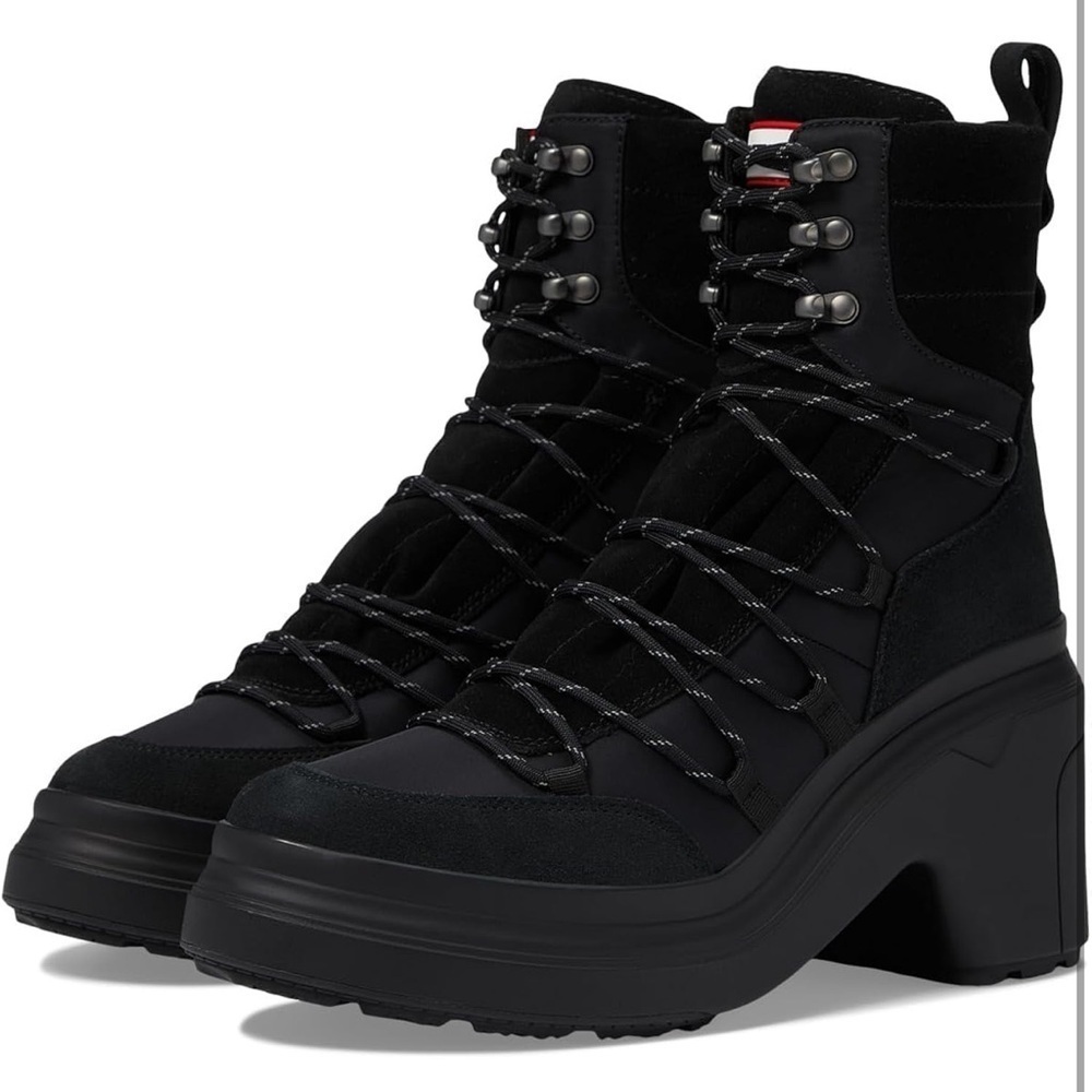 NWT Hunter Womens Discoverer Mid Lace-Up  Heel Boot size 11